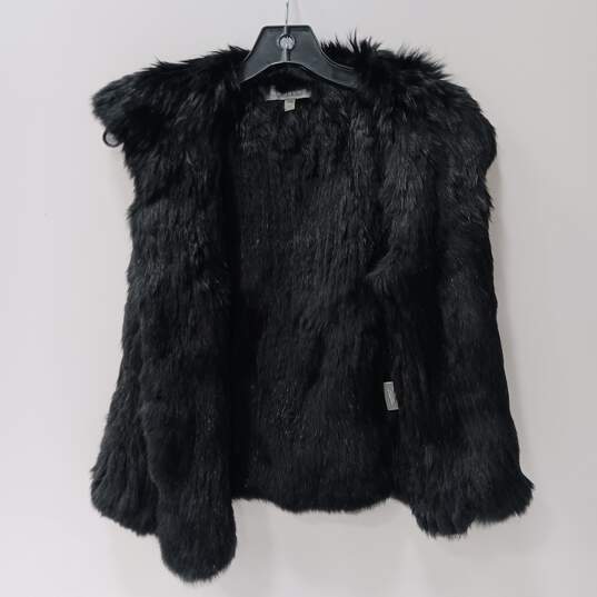 Bagatelle Women's Real Black Rabbit Fur Vest Size XS image number 3
