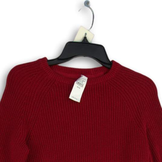 NWT American Eagle Womens Red Knitted Long Sleeve Pullover Sweater XS image number 3