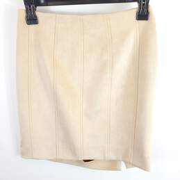 Free People Women Beige Suede Ruched Skirt Sz 6 alternative image