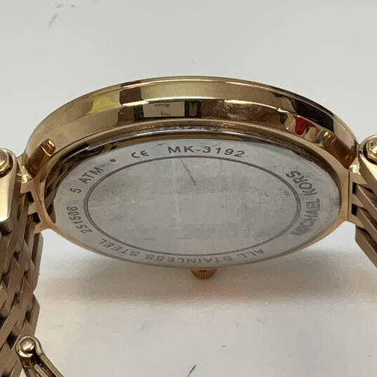 Designer Michael Kors Gold-Tone Dial Stainless Steel Analog Wristwatch image number 4