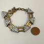 Designer J. Crew Gold-Tone Clear Stones Triangle Pave Chain Bracelet image number 4