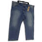 NWT Mens Blue 501 Medium Wash Pockets Stretch Denim Straight Jeans Sz 54X30 image number 1