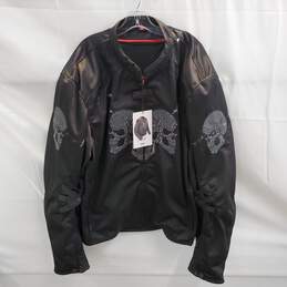 First Racing Black Padded Skull Design Zip Up Motorcycle Jacket NWT Size 5X