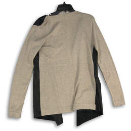 Womens Beige Black Long Sleeve Open Front Cardigan Sweater Size Large alternative image