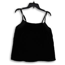 Women's Black Velvet V-Neck Sleevless Pullover Tank Top Size Medium alternative image