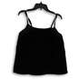 Women's Black Velvet V-Neck Sleevless Pullover Tank Top Size Medium image number 2
