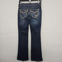Denim Rhinestone Embroidered Bootcut Jeans alternative image