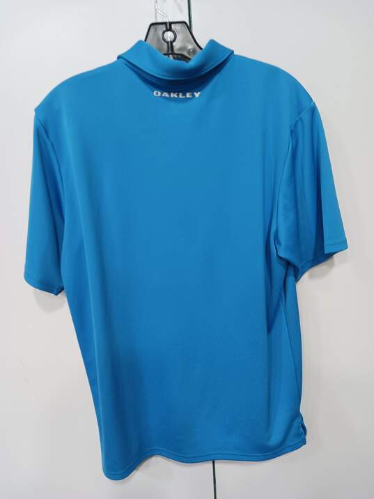 Men's Oakley Blue Golf Polo Shirt Size M image number 2