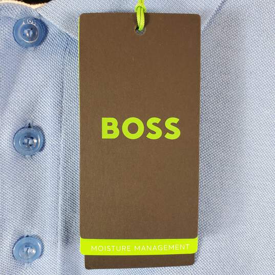 Boss Men Sky Blue Polo Shirt XXL NWT image number 3