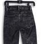 Womens Gray Denim Medium Wash Raw Hem Rockstar Bootcut Leg Jeans Size 24 image number 4