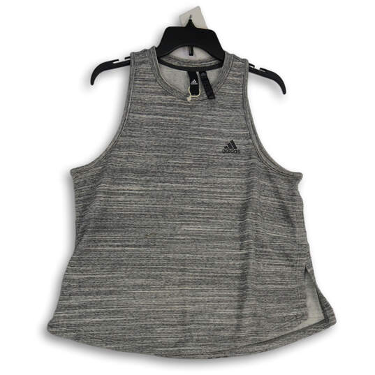 Womens Gray Round Neck Sleeveless Side Slit Pullover Tank Top Size XL image number 1