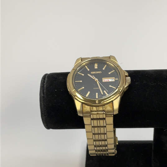 Designer Seiko Gold-Tone Dial Stainless Steel Quartz Analog Wristwatch image number 1