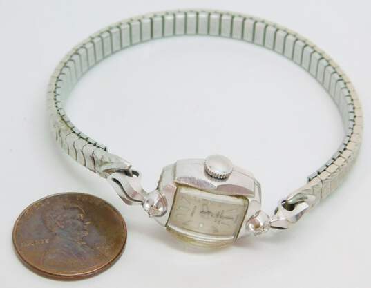 Vintage Croton Nivida Grenchen 14K White Gold Case 0.05 CTTW Diamond 17 Jewel Ladies Watch 13.6g image number 7