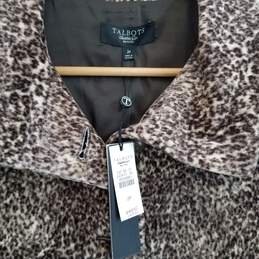 Leopard print faux fur plush jacket women's 2 petite nwt alternative image