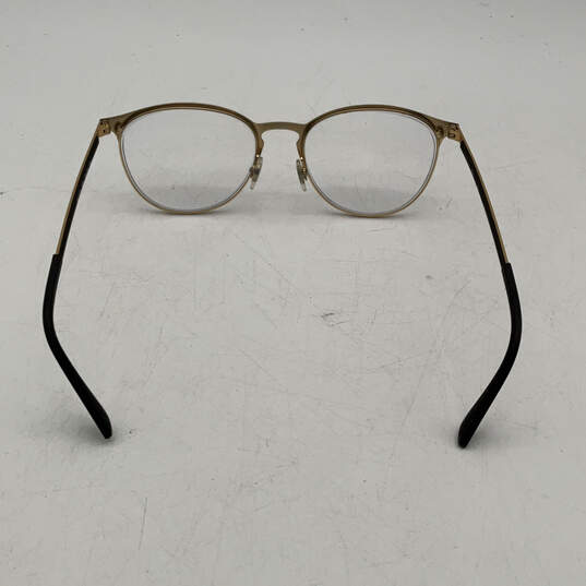 Mens RB6375 Black Gold Metal Full Rim Round Eyeglasses Frames Only w/ Box image number 4