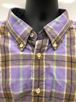 Men's Slim Fit Sz XL Purple/Brown Button Down alternative image