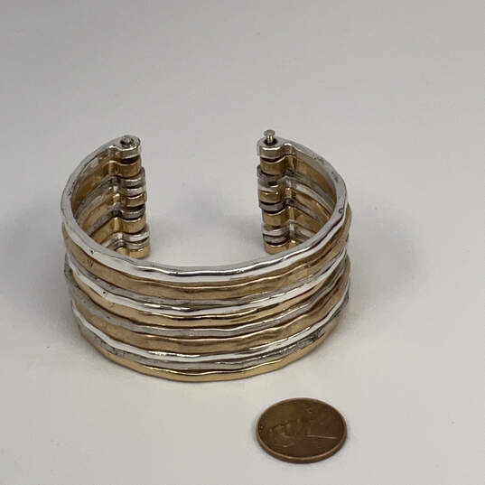 Designer Robert Lee Morris Thin Metals Hammered Adjustable Cuff Bracelet image number 2