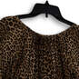 Womens Brown Black Leopard Print Round Neck Long Sleeve Blouse Top Size M image number 4