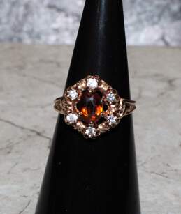 10K Yellow Gold Citrine CZ Accent Ring Size 6 - 3.0g alternative image