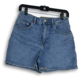 NWT Womens Blue Denim Medium Wash 5-Pocket Design Mom Shorts Size 5