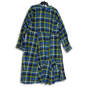 NWT Womens Green Blue Plaid Spread Collar Long Sleeve Shirt Dress Size 2 image number 4