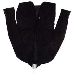 Womens Black Corduroy Long Sleeve Notch Lapel Two Button Blazer Size 38S