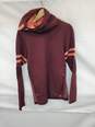 Wm Smartwool Intraknit 250 Pullover Hoodie Burgundy Striped Arms Sz L image number 1