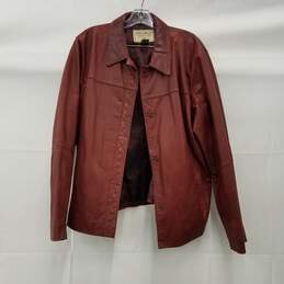 Eddie Bauer Red Leather Jacket Size XXL