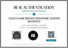 AUTHENITCATED COACH DARK BROWN SIGNATURE LEATHER BACKPACK 11.5x10x7 alternative image