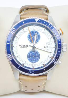 Fossil CH2951 Men's Chrono Cream Leather Band Watch 88.3g alternative image