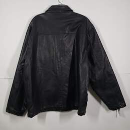 Mens Leather Collared Long Sleeve Full-Zip Motorcycle Jacket Size XL alternative image