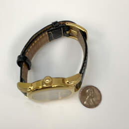 Designer Invicta Black Leather Strap Analog Round Dial Quartz Wristwatch alternative image