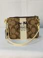 Coach Small Tan/White Wristlet Certified Authentic image number 4