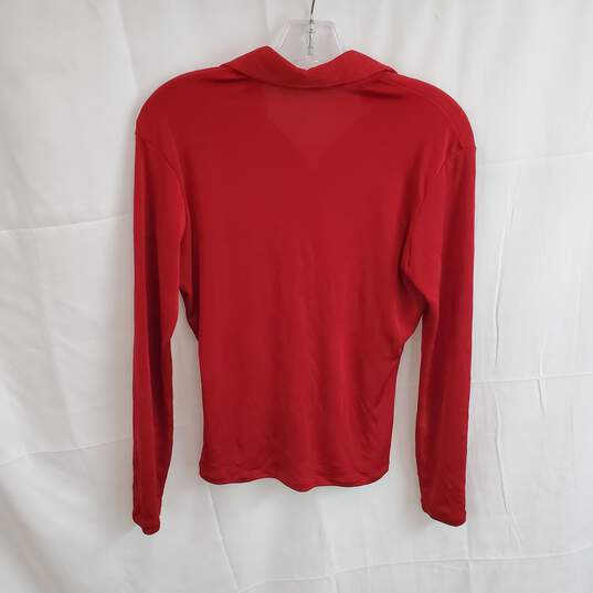 Andres Red Long Sleeve Full Button Top Women's Size M image number 2