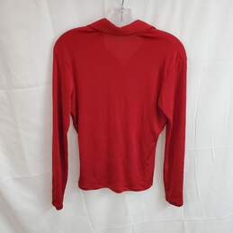 Andres Red Long Sleeve Full Button Top Women's Size M alternative image