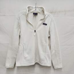 Patagonia Synchilla WM's 1/4 Zip White Fleece Pullover Size M