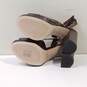 Michael Kors Women's Brown Leather Croc Embossed Chunky Heel Peep Toe Sandals Size 9M image number 5