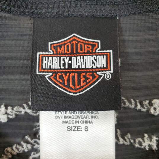 Harley Davidson Women Gray Ruched Shirt Sz S image number 2