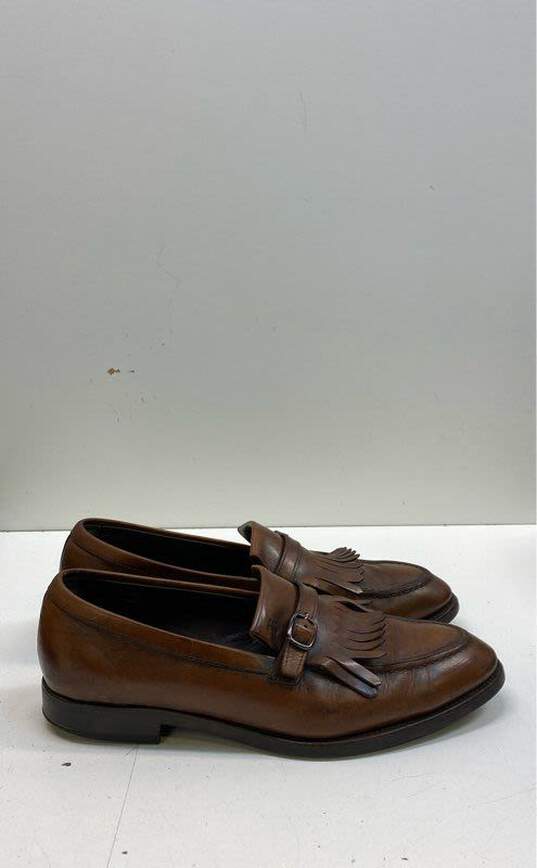 Tod's Brown Leather Kiltie Casual Moccasin Loafers Men's Size 8 image number 3