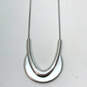 Designer Lucky Brand Silver-Tone Crescent Snake Chain Pendant Necklace image number 2