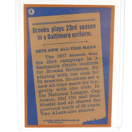 1978 HOF Brooks Robinson Topps '77 Record Breaker Baltimore Orioles image number 2