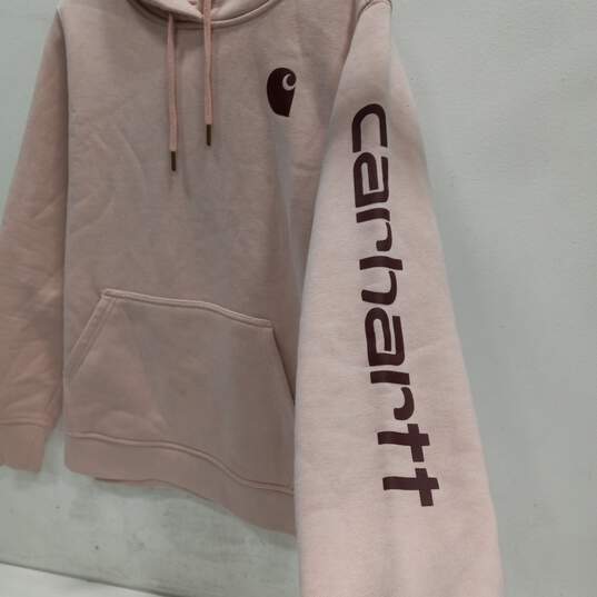 Carhartt Pale Pink Pullover Hoodie Women's Size M image number 3