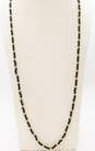 14K Yellow Gold & Onyx Beaded Necklace 16.3g image number 1