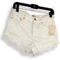NWT Womens White Flat Front Denim Pockets Raw Hem Cut-Off Shorts Size 26 image number 1