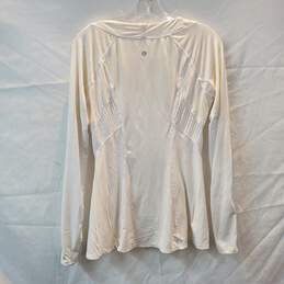 Lululemon White Long Sleeve Pullover Activewear Top No Size Tag alternative image