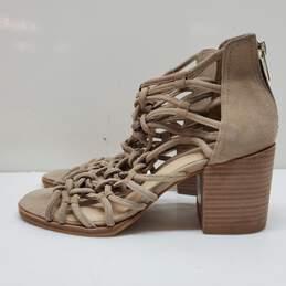Vince Camuto Tan Suede Strappy Ankle Heeled Shoes Women's 7 M alternative image