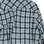 Mens Black White Plaid Long Sleeve Spread Collar Button-Up Shirt Size 2XL image number 3