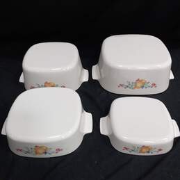 Set of 4 Vintage Corning Ware Abundance Fruit Pattern Square Bakeware alternative image