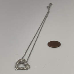 Designer Swarovski Silver-Tone Rhinestone Heart Shaped Pendant Necklace alternative image