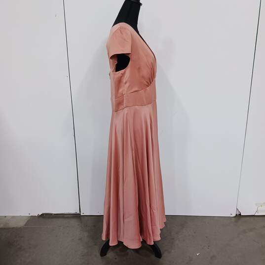 Oleg Cassini Women's Desert Rose Satin Cap Sleeve Dress Size 16 NWT image number 3